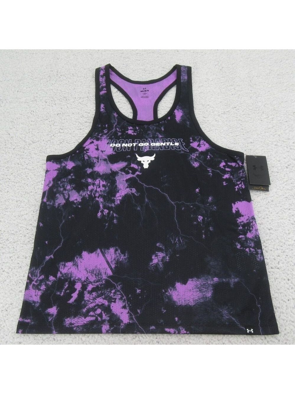 Under Armour Project Rock "Do Not Go Gentle" Gym Tank Top Mens Size Medium NEW - Picture 2 of 8